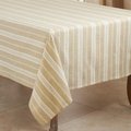 Saro Lifestyle SARO  70 in. Square Cotton Tablecloth with Khaki Striped Design 5618.KH70S